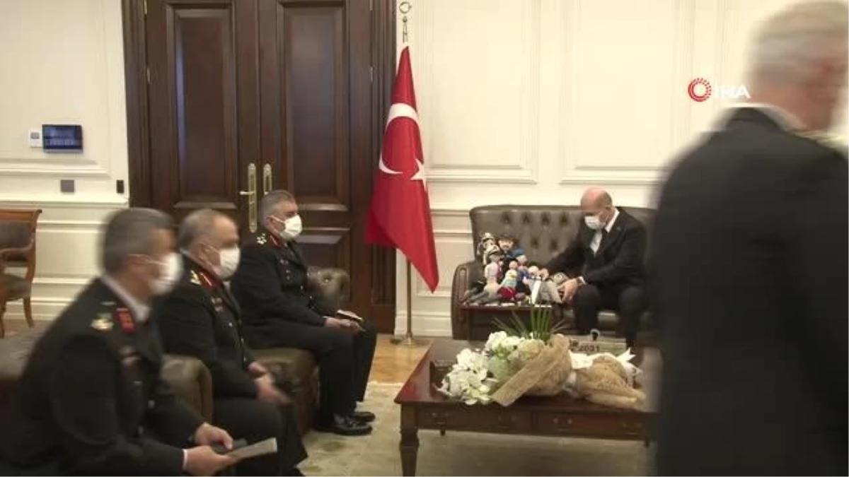 Bakan Soylu, Jandarma Genel Komutanı Orgeneral Çetin başkanlığındaki heyeti kabul etti