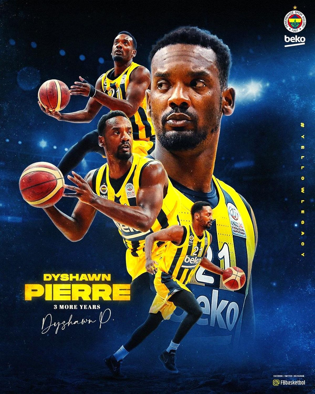 Dyshawn Pierre, 3 yıl daha Fenerbahçe\'de