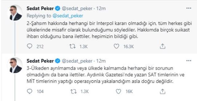Sedat Peker'den 'gözaltına alındı' iddialarına yanıt: Yetkililerle karşılıklı sohbette bulunduk