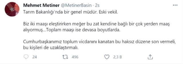 Mehmet Metiner, sildiği 'çift maaş' paylaşımının ardından sosyal medya hesabını kapattı