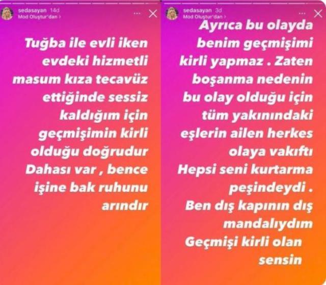 Seda Sayan'dan Mali'ye 'geçmişi kirli' cevabı: Masum kıza tecavüz ettiğinde sesim çıkmadığı için geçmişim kirlidir