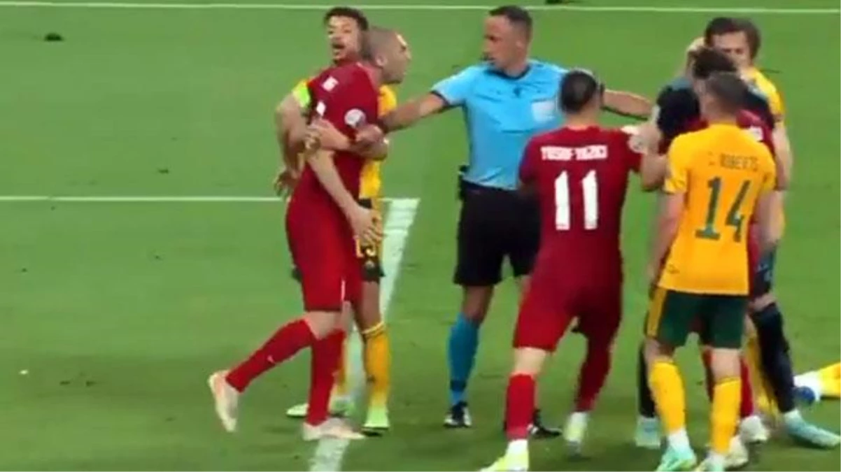 Türkiye-Galler maçının son dakikalarında ortalık karıştı, iki takımın futbolcuları birbirine girdi