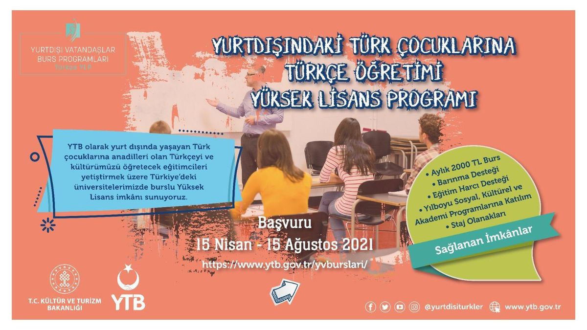 YTB\'nin Türkçe YLP burs başvuruları devam ediyor