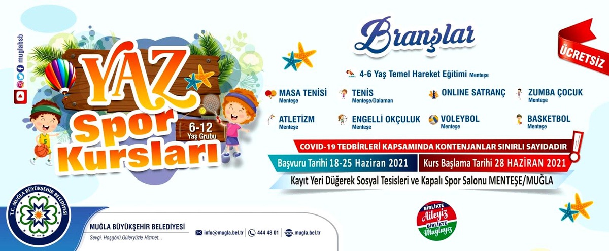 Muğla Büyükşehir\'in yaz spor kursları başlıyor