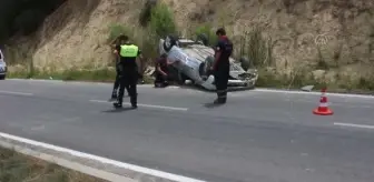 Takla atan otomobilin sürücüsü yaralandı