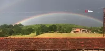 Çanakkale'de çifte gökkuşağı manzarası