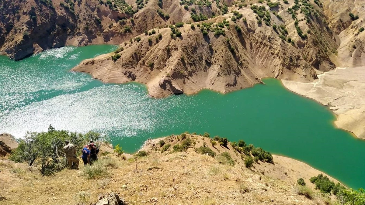 Kurttan kaçıp kayalıklarda mahsur kalan keçi kurtarıldı