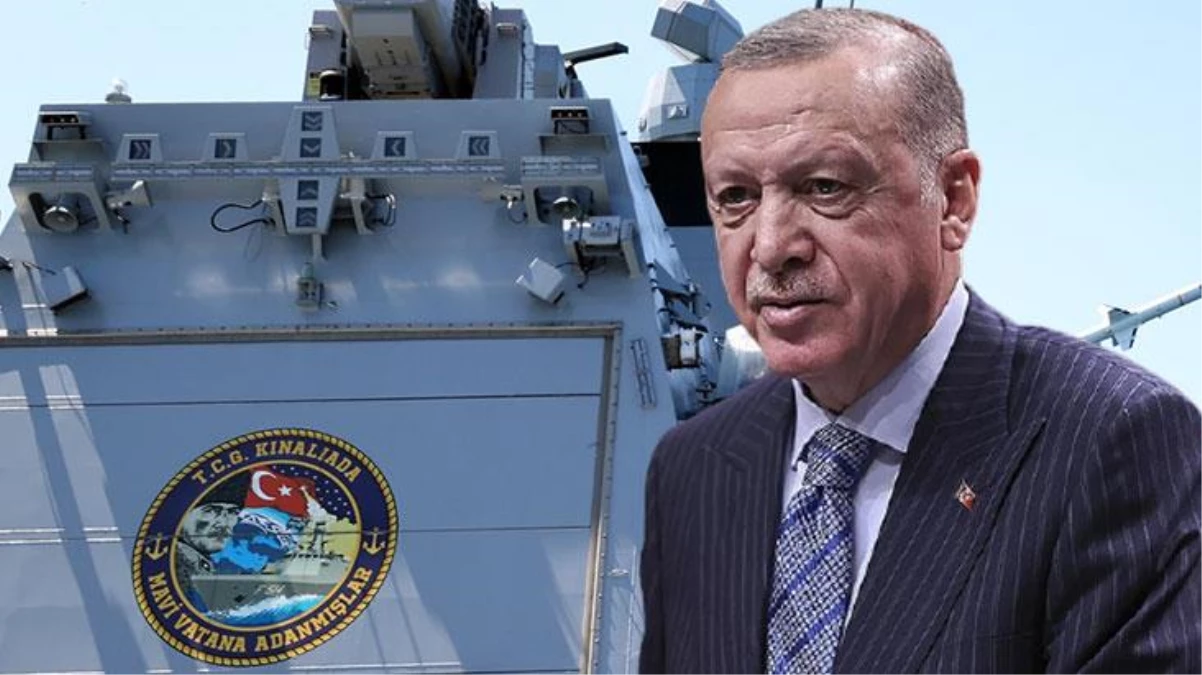 Milli gemi Atmaca\'ya özel amblem! Erdoğan \'\'Hedefi tam isabetten vurdu\'\' demişti