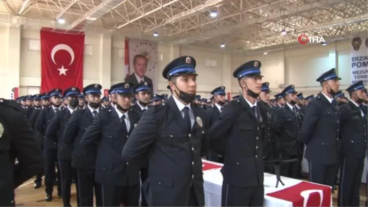 Erzincan\'da polis adaylarının mezuniyet sevinci