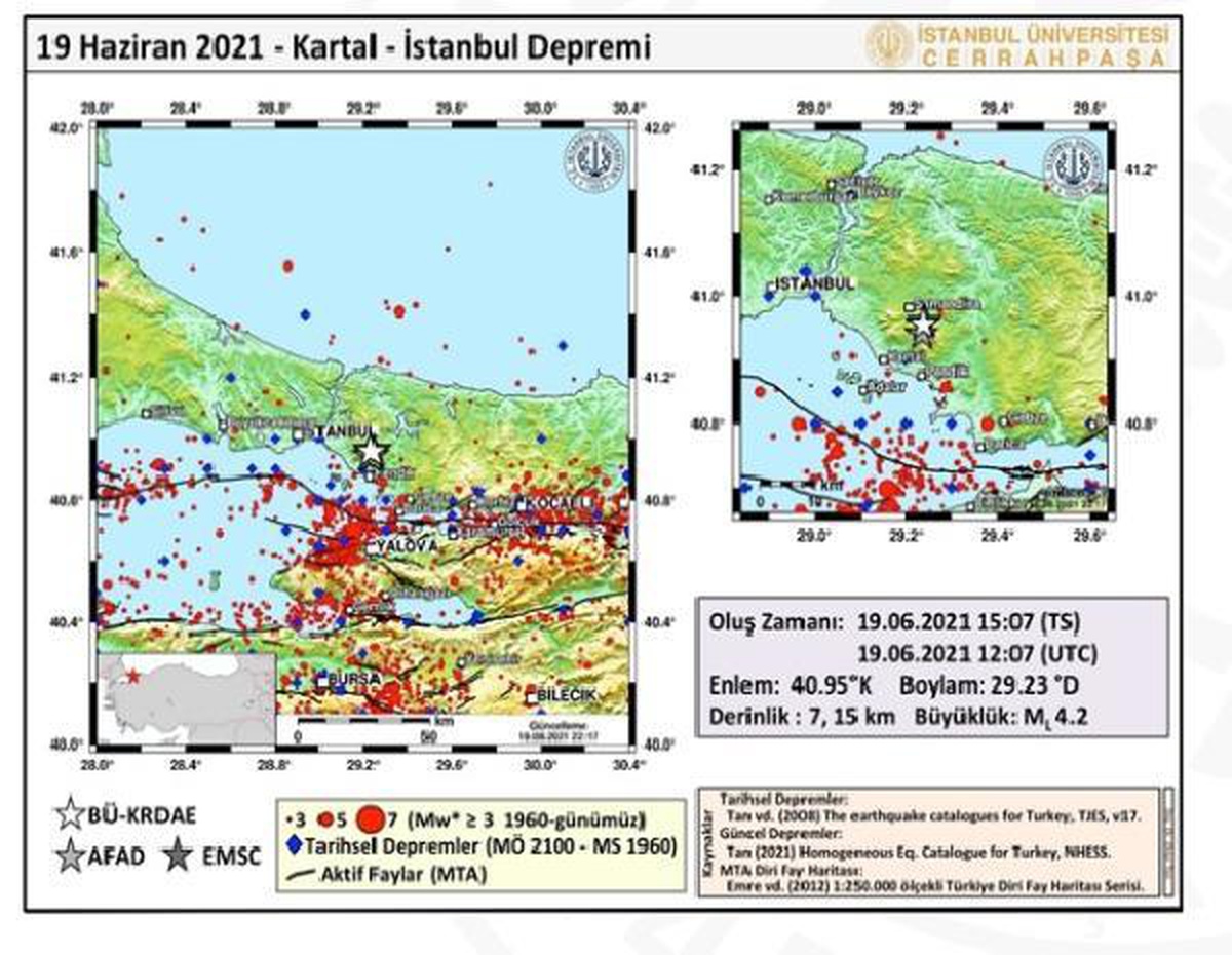İ.Ü. CERRAHPAŞA\'DAN KARTAL DEPREMİNE İLİŞKİN ÖN İNCELEME RAPORU