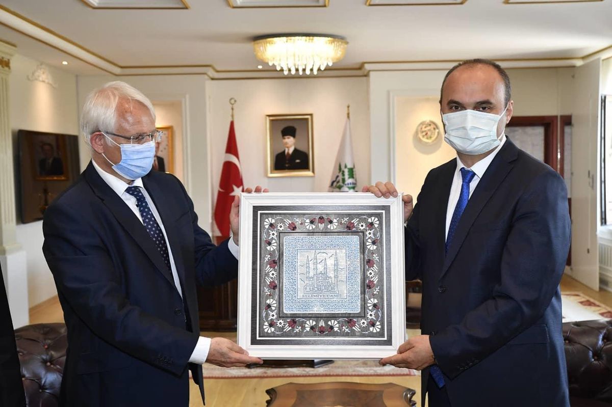 Almanya İstanbul Başkonsolosu Regenbrecht, Edirne Valisi Canalp\'i ziyaret etti