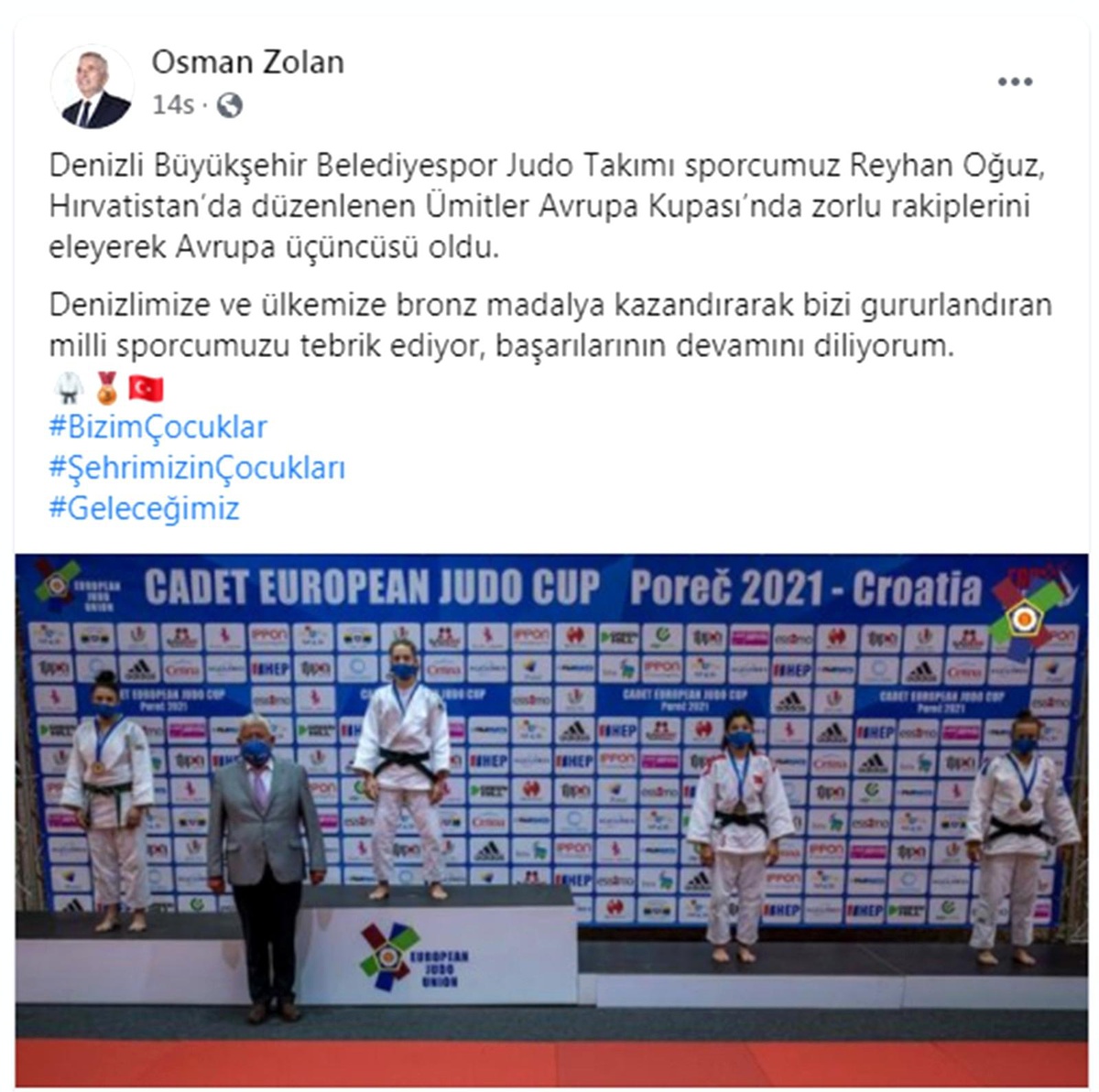 Denizli Büyükşehirli judocu Oğuz Avrupa 3\'ncüsü