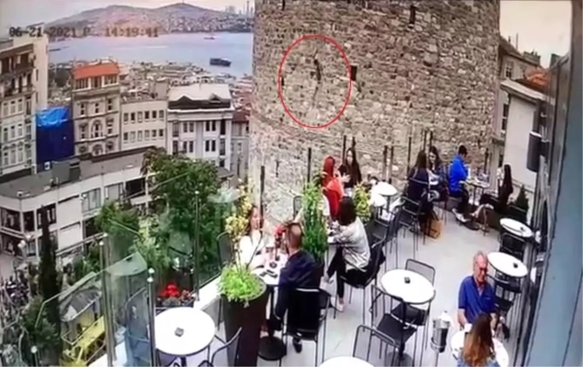 Son dakika... Galata Kulesi\'ndeki intihar teşebbüsü kamerada