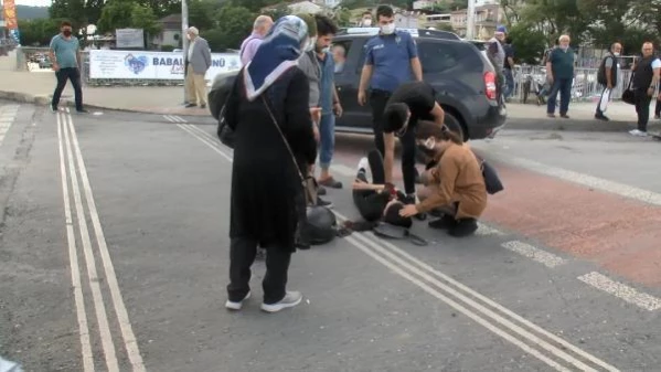 SARIYER'DE OTOMOBİLLE ÇARPIŞAN MOTOSİKLETTEKİ 1'İ KADIN 2 KİŞİ YARALANDI