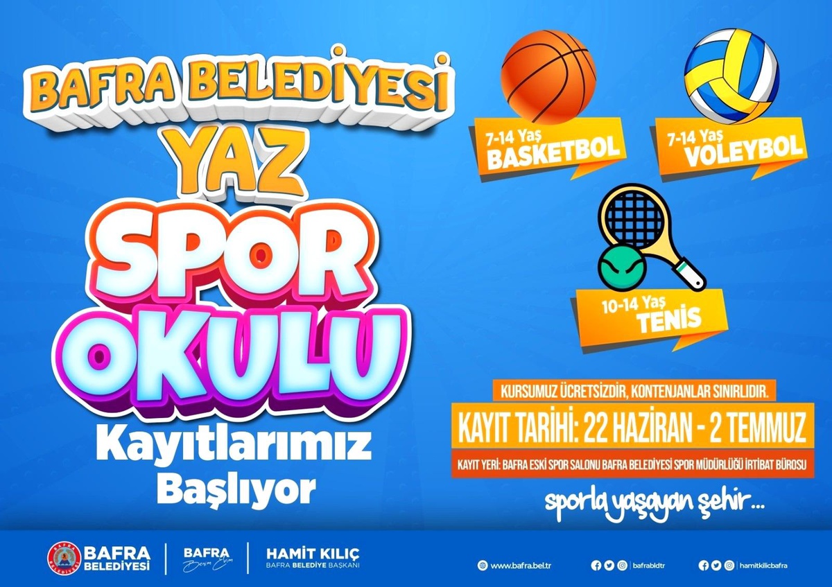 Bafra\'da yaz spor okulları açılıyor
