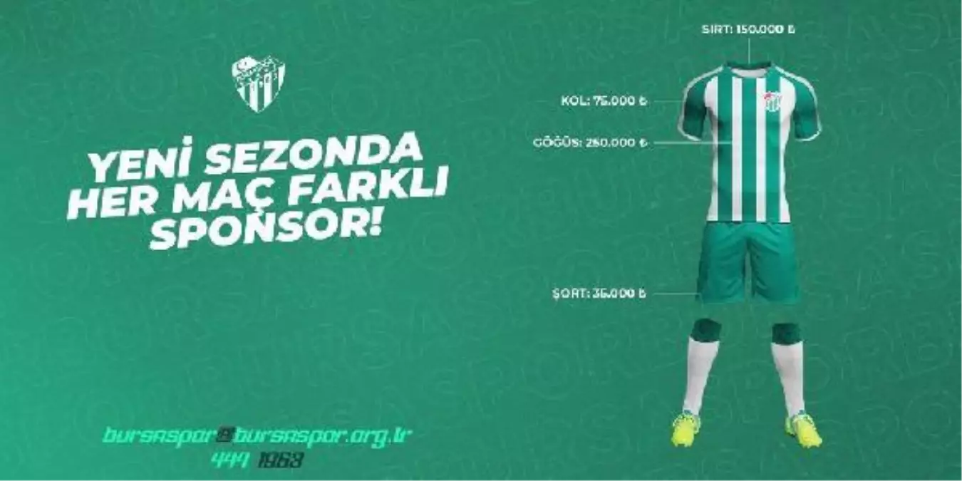 Bursaspor, her maça farklı forma reklamıyla çıkacak