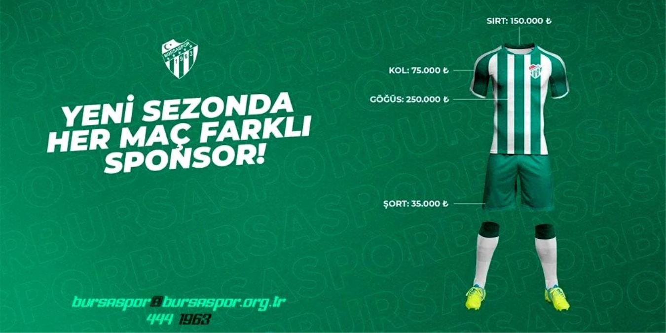 Bursaspor Kulübü, her maç için farklı forma reklamları alacak