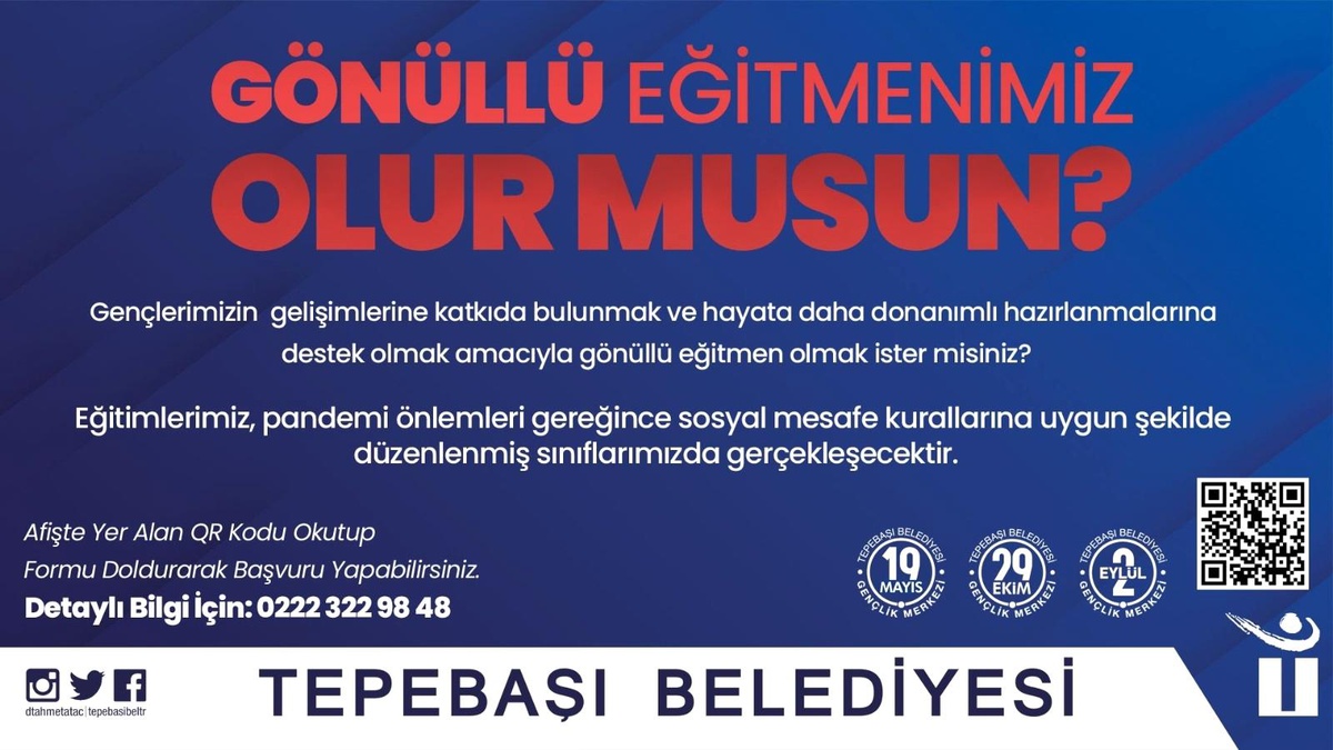 Gençlik Merkezleri gönüllü eğitmenlerini arıyor