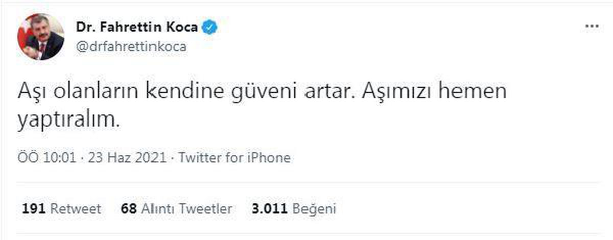 Bakan Koca\'dan \'aşı\' çağrısı