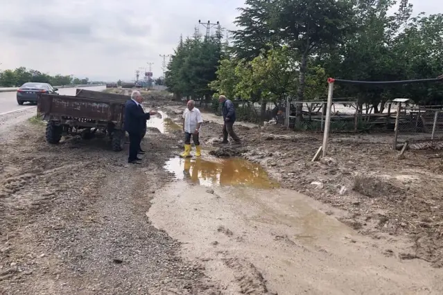 Güdül'de bazı ekili araziler sağanak ve doludan zarar gördü