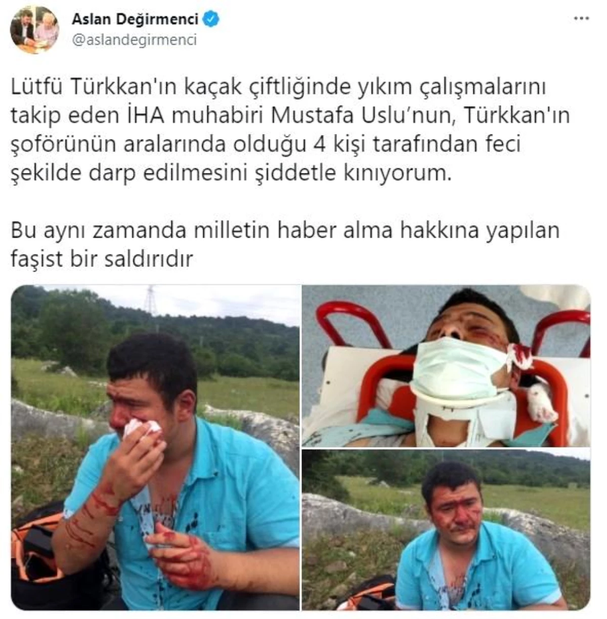 UMED Başkanı Değirmenci: "İHA muhabiri Mustafa Uslu\'nun feci şekilde darp edilmesini şiddetle kınıyorum"