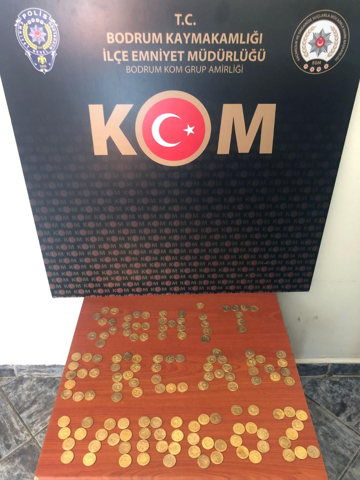 Bodrum\'da kaçakçılık operasyonunda 143 tarihi sikke ele geçirildi