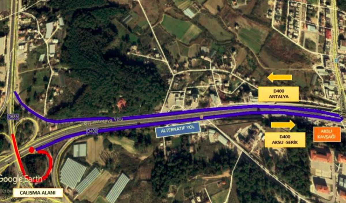 Aksu ilçesi Isparta katlı kavşağı trafiğe kapatılacak