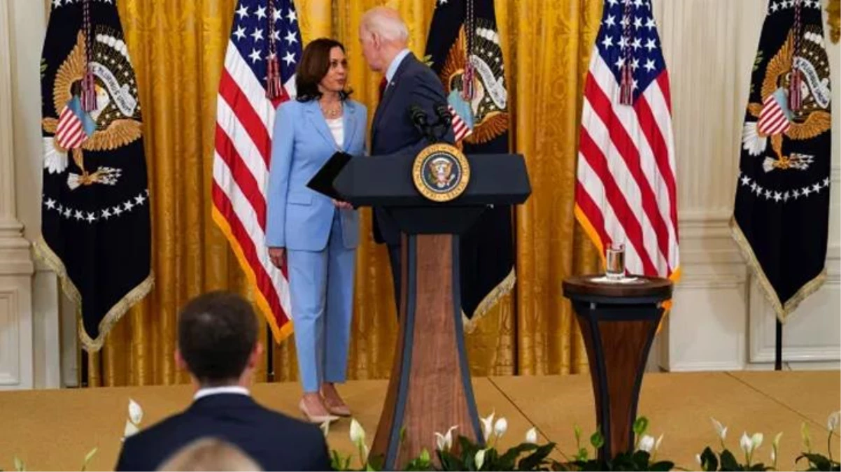 Ülkedeki en önemli konuyu konuşmayı unutan Biden\'ı, Kamala Harris kurtartı