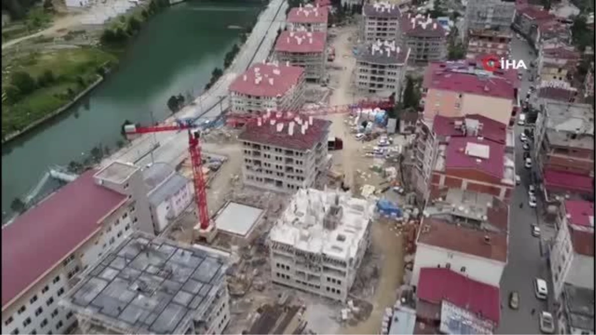 Doğankent\'teki afet konutlarının inşaatı sürüyor
