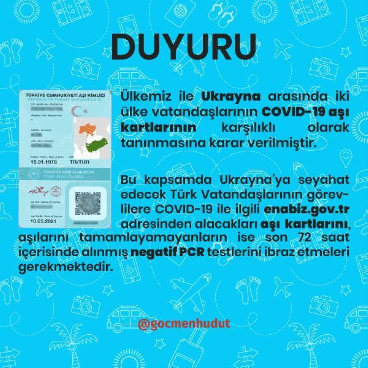 Türkiye ile Ukrayna arasında Kovid-19 aşı kartları tanındı