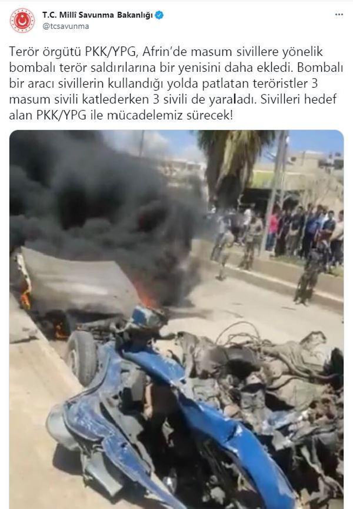 Son dakika haber: Afrin\'de bombalı araçla saldırı: 3 ölü, 3 yaralı (2)