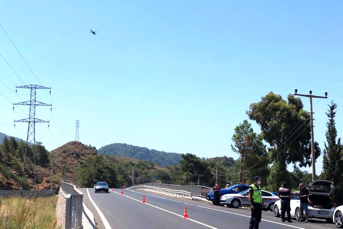 Jandarma\'dan havadan ve karadan trafik denetimi