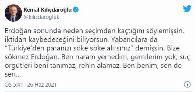 Kılıçdaroğlu'ndan Erdoğan'ın 'Söke söke bu parayı sizden alırlar' sözlerine yanıt: Bize sökmez Kılıçdaroğlu'ndan Erdoğan'ın 'Söke söke bu parayı sizden alırlar' sözlerine yanıt: Bize sökmez