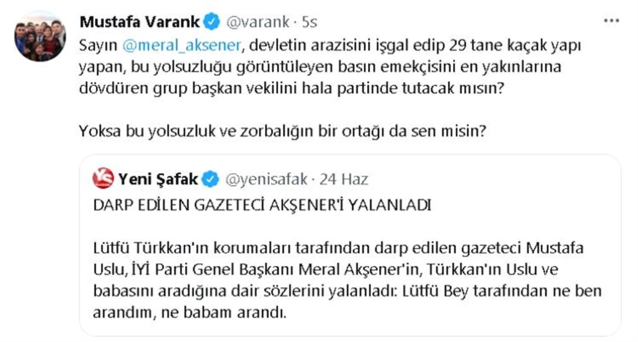 Bakan Varank\'tan, saldırıya uğrayan İHA muhabiri Uslu ile ilgili paylaşım