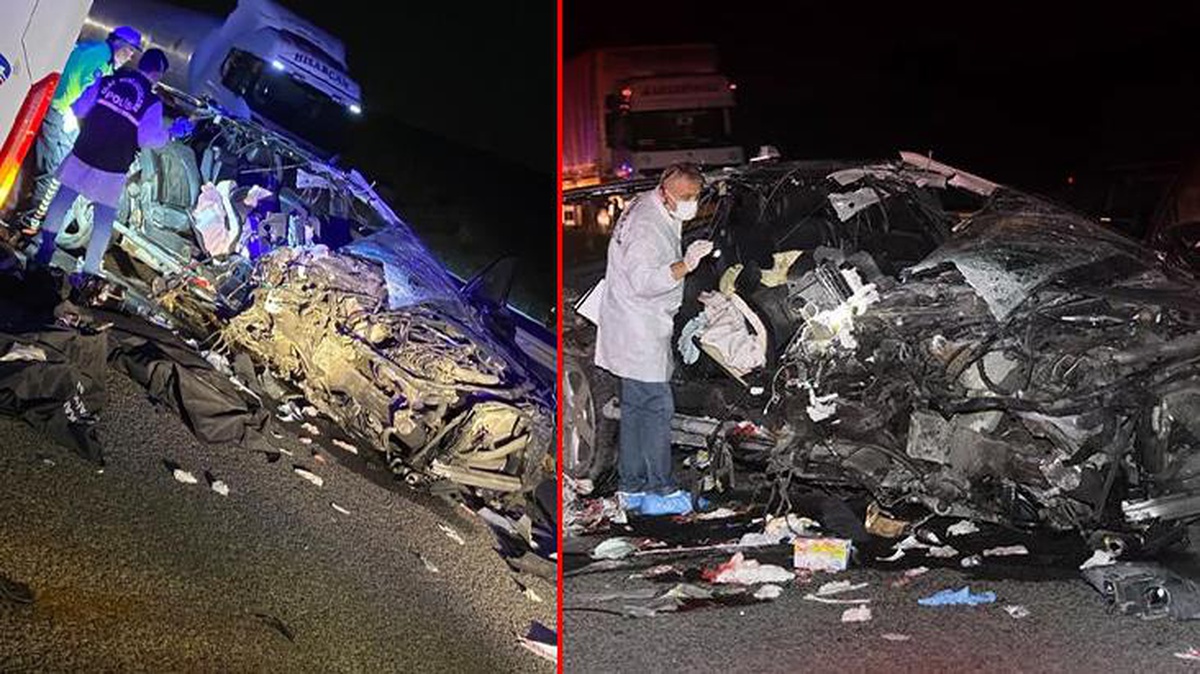 Başkent\'te feci kaza! Tıra çarparak hurdaya dönen araçtan 3 kadının cansız bedeni çıkarıldı