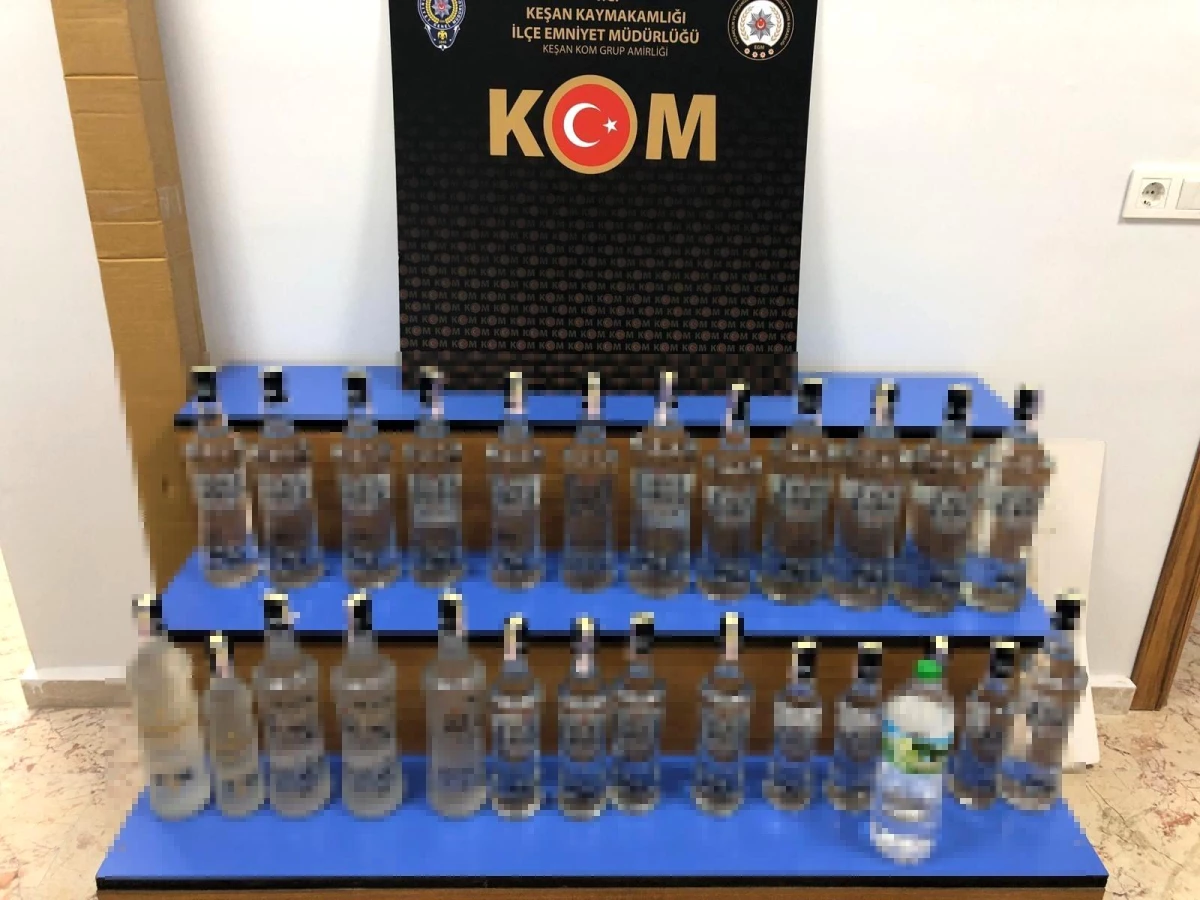 Keşan\'da 27 şişe sahte alkol ele geçirildi
