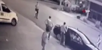 Şüpheli şahsın uygulama noktasından kaçtığı anlar kamerada