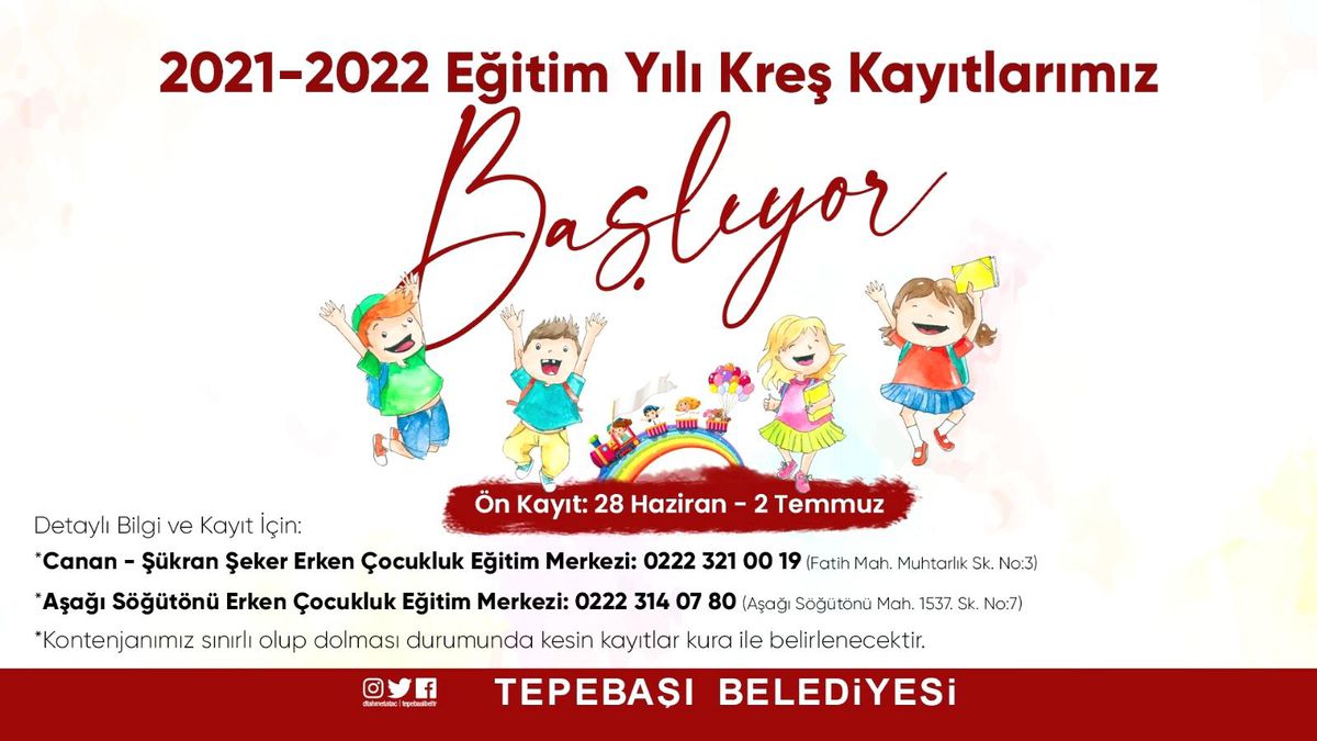 Tepebaşı Belediyesi kreş kayıtları başladı