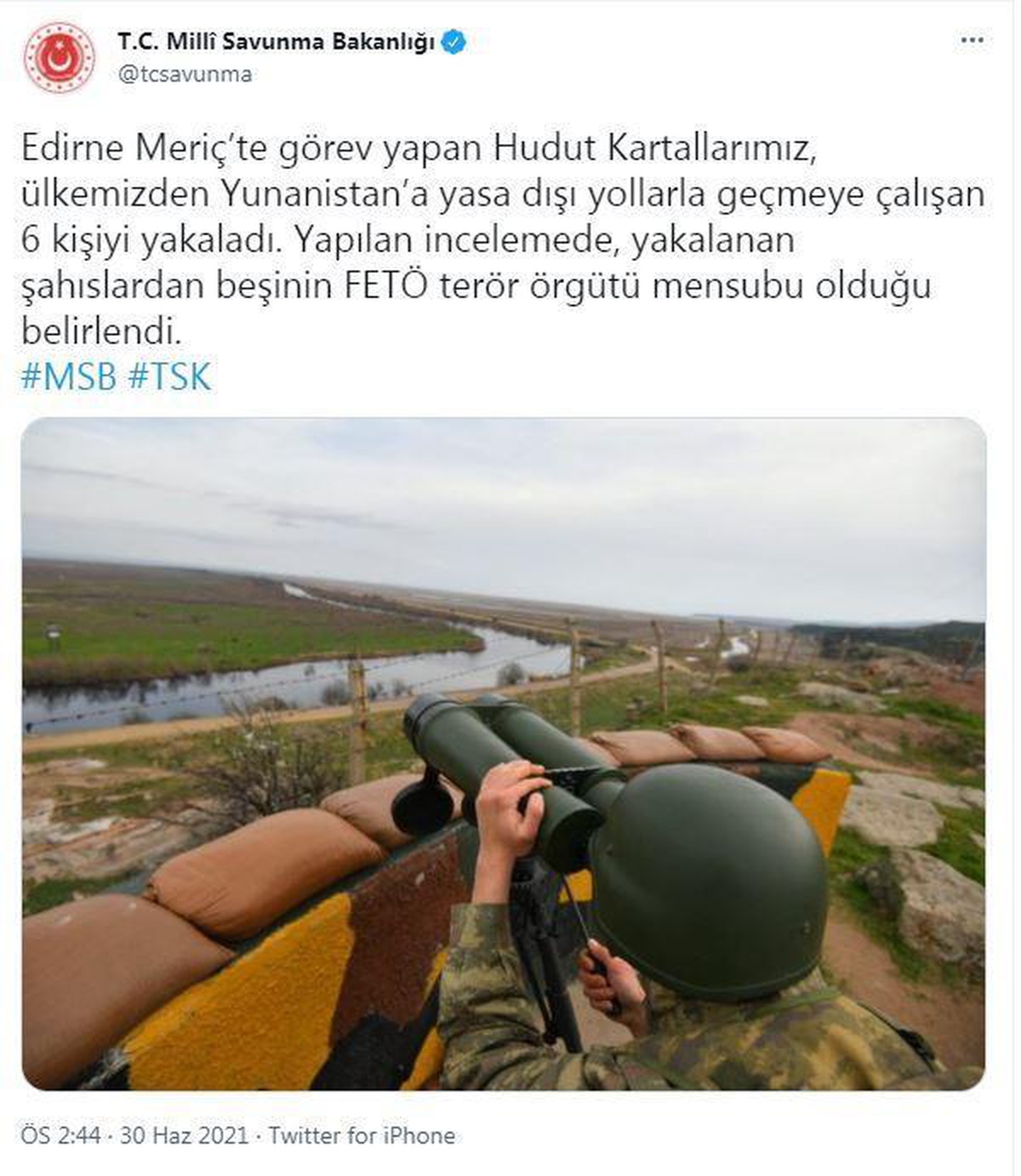 Yunanistan\'a geçmeye çalışan 5\'i FETÖ mensubu 6 kişi Edirne\'de yakalandı