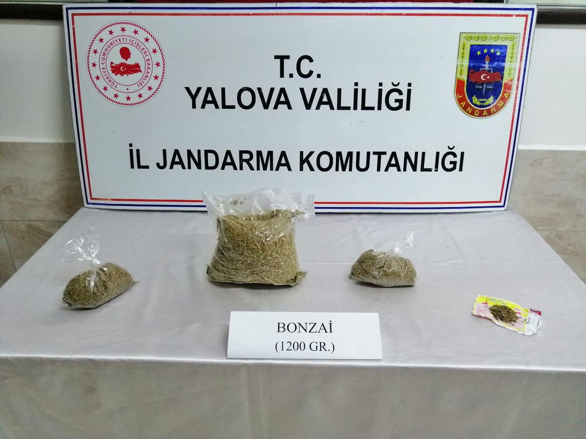 Yalova\'da otobüs yolcusuna ait valizde 1 kilo 200 gram sentetik uyuşturucu ele geçirildi