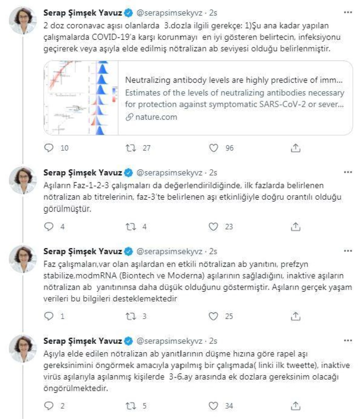 Bilim Kurulu Üyesi Şimşek: Hastalık geçirenlerde tek doz mRNA aşısı yeterli