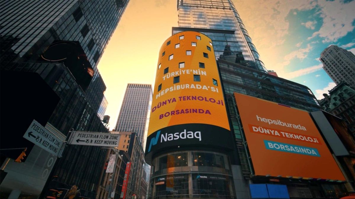 Hepsiburada\'nın, NASDAQ\'taki piyasa değerlemesi 4 milyar dolara ulaştı