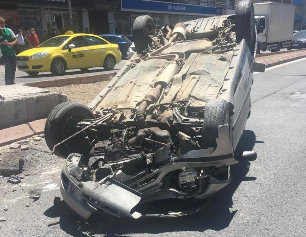 Kayseri\'de otomobil alt geçitte takla attı: 1 yaralı