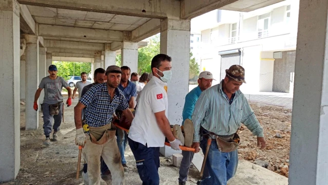 Konya'da inşaattan düşen işçi yaralandı