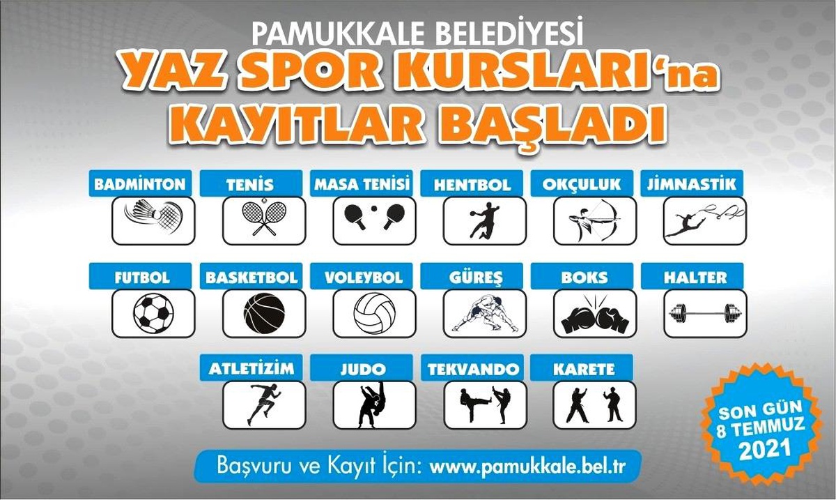 Pamukkale Belediyesi yaz spor kurslarına kayıtlar başladı