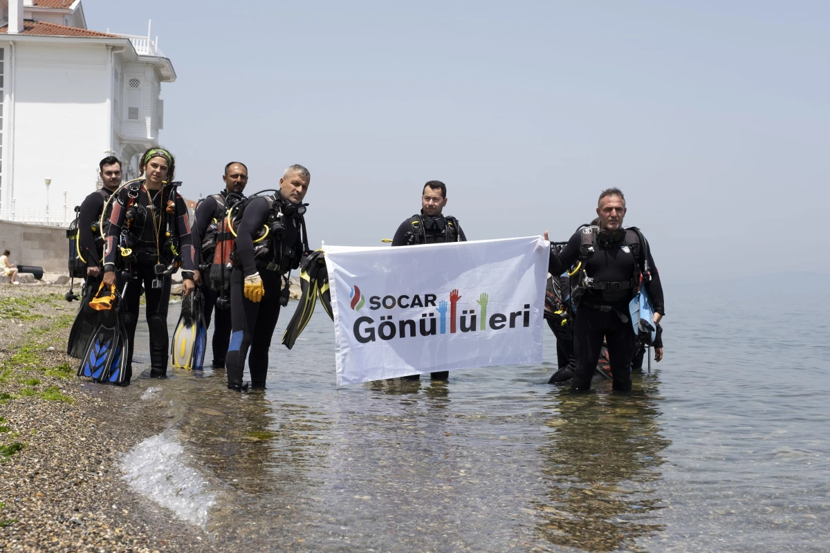 Bursagaz\'ın gönüllü çevrecileri Mudanya\'da tüplü dalışla su altı temizliği yaptı