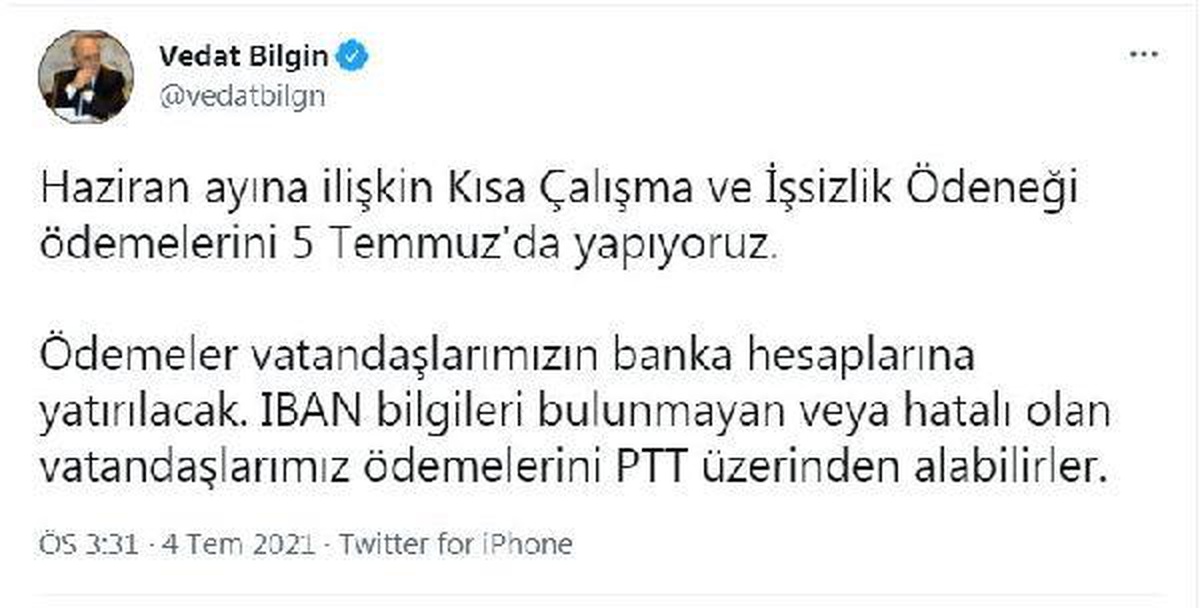 Kısa çalışma ve işsizlik ödenekleri yarın hesaplara yatırılacak