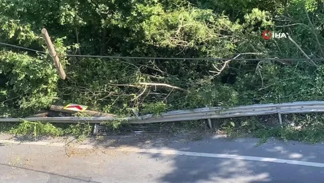 Sarıyer'de freni boşalan kamyonetin devrilme anı kamerada