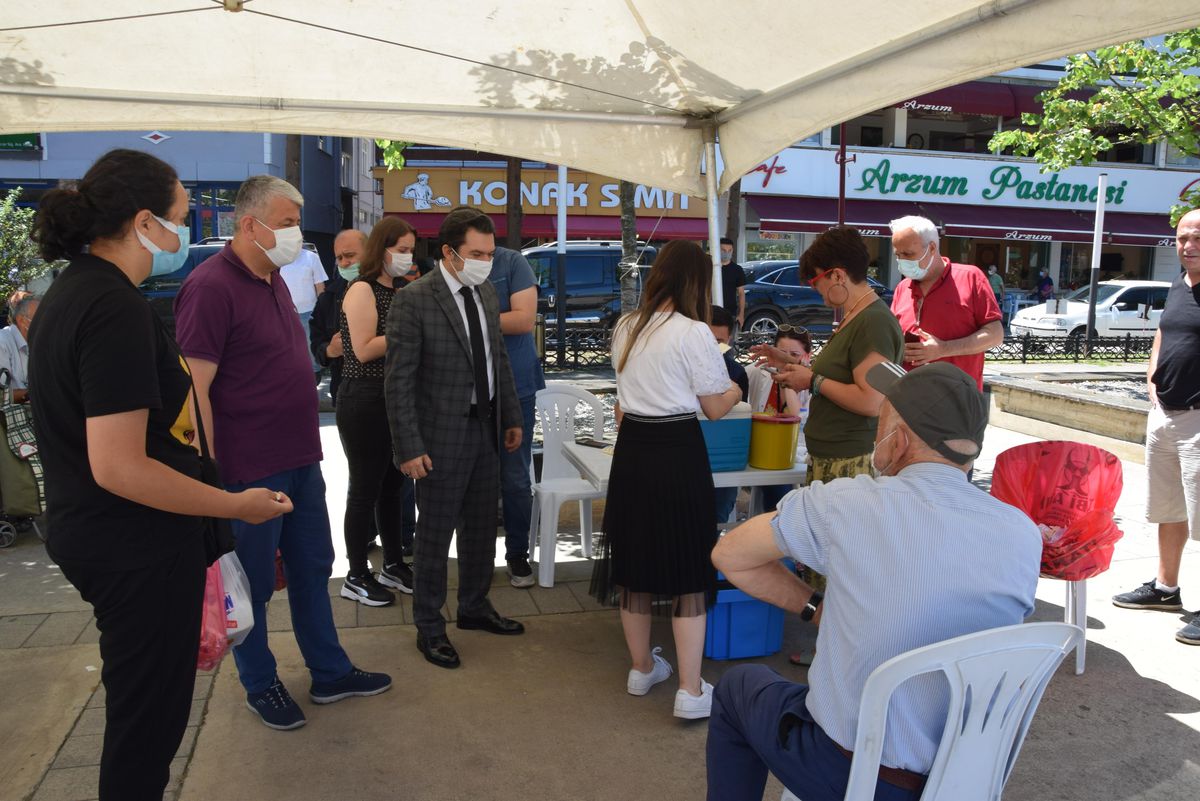 Espiye ilçesinde aşı çadırı kuruldu