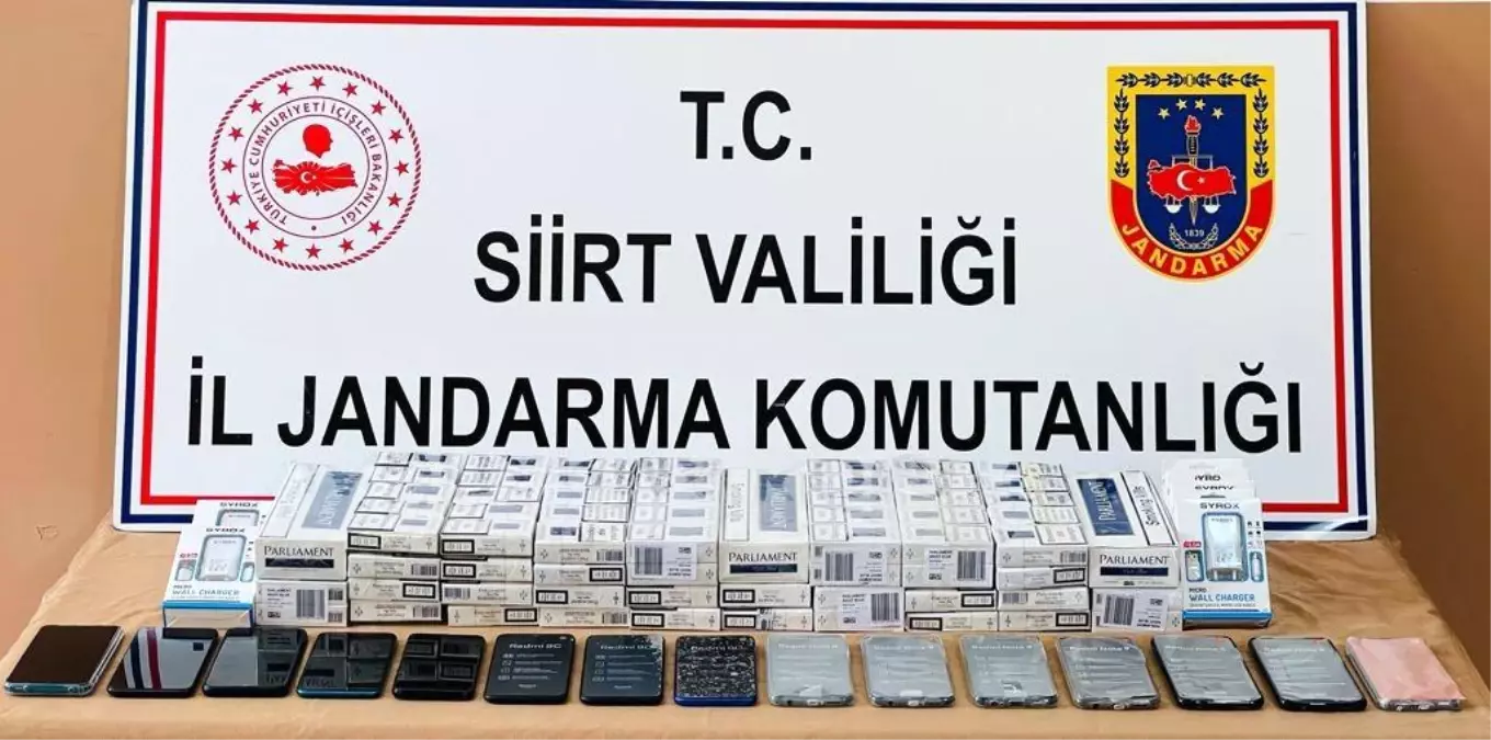 Siirt\'te kaçak cep telefonu ile 248 paket kaçak sigara ele geçirildi